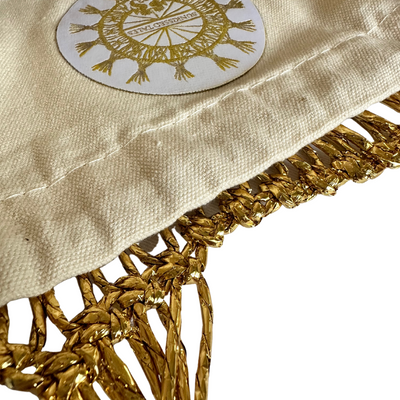 Macrame Bag foiled in Gold with double handles