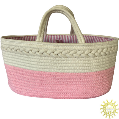 Personalised  Organiser Basket in Baby Pink